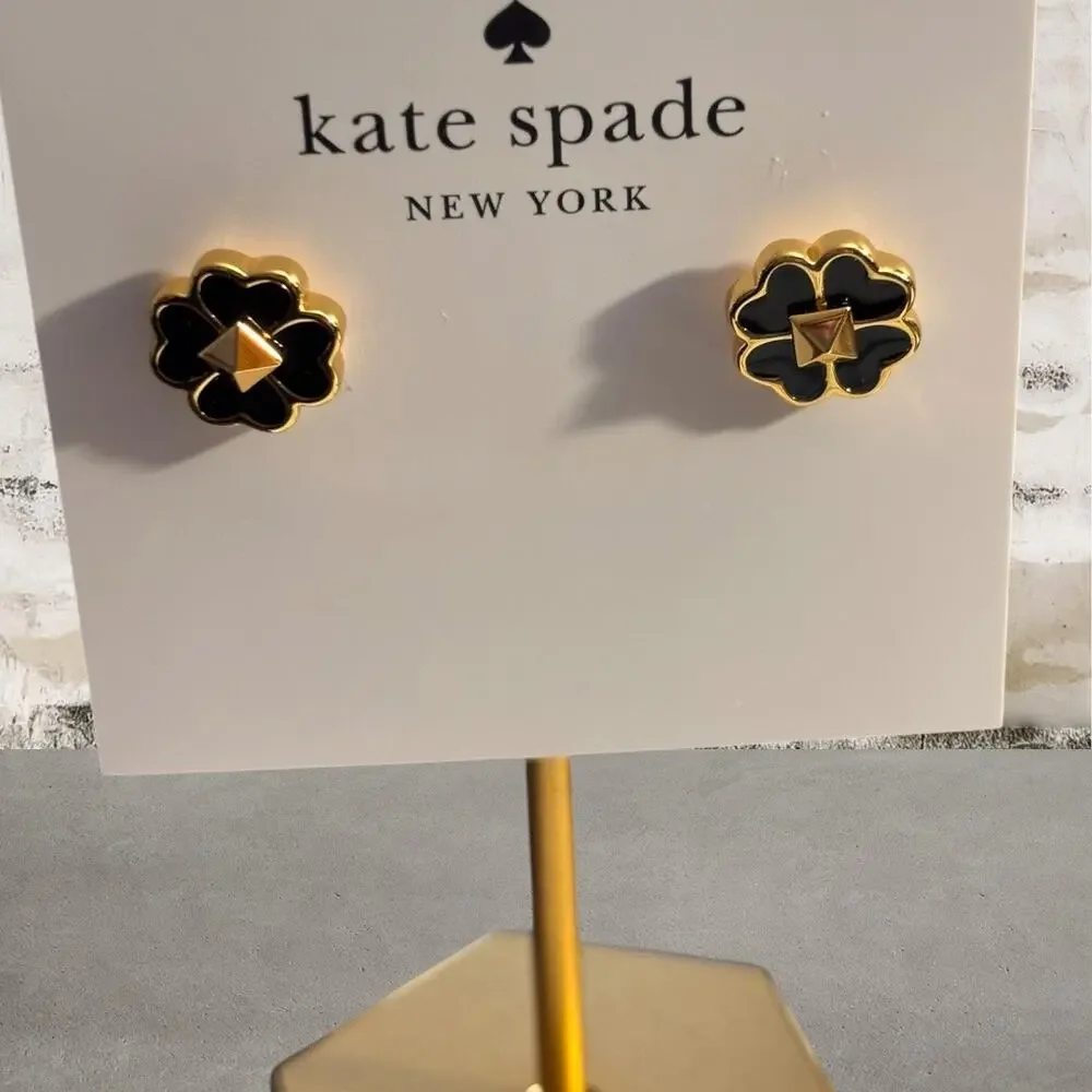 Kate Spade New York Spades & Studs Enamel Stud Earrings + Dust Bag NWT